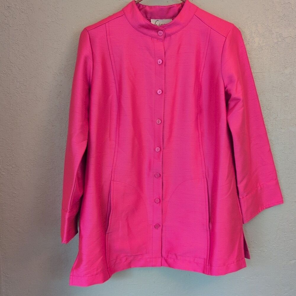 Very Pink Blazer 6 Shoulder Pads flare sleeve Barbie Pink Festival Indie Sleaze
